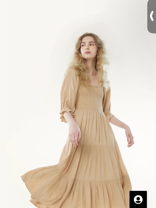 OAK + FORT Dresses & Skirts - Oak + Fort Beige Tiered Maxi Dress